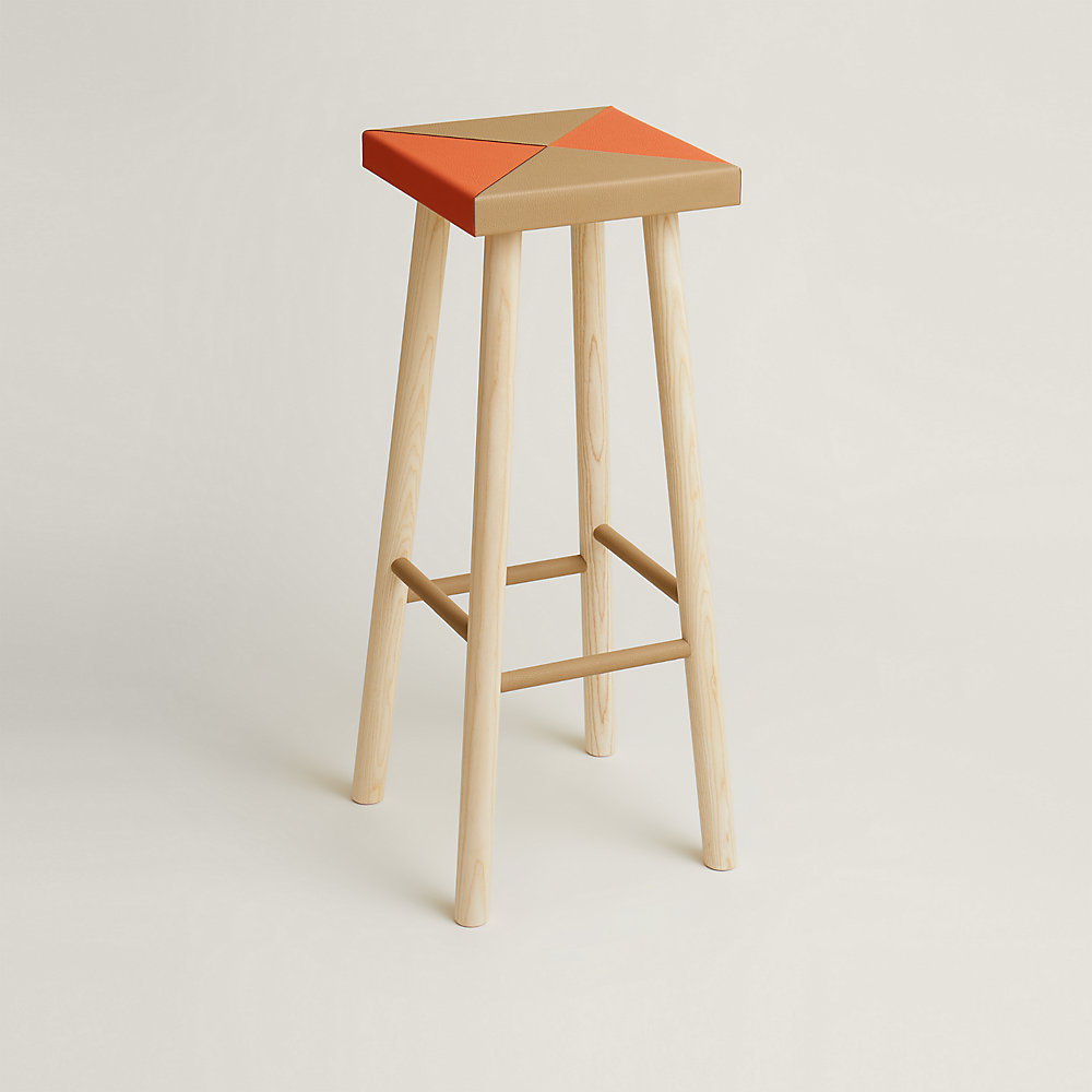 スツール 旭川家具 スツール | Stacking Stool02 センの木 | 革座 ライト